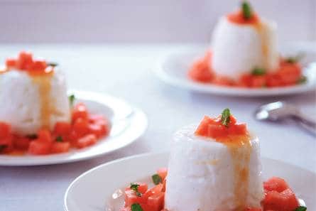 Panna cotta met meloen