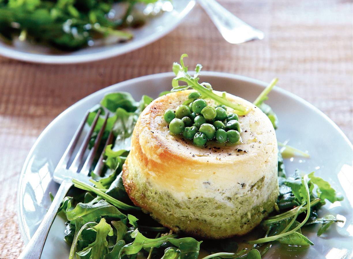 Groentesoufflé met ricotta en witte kaas