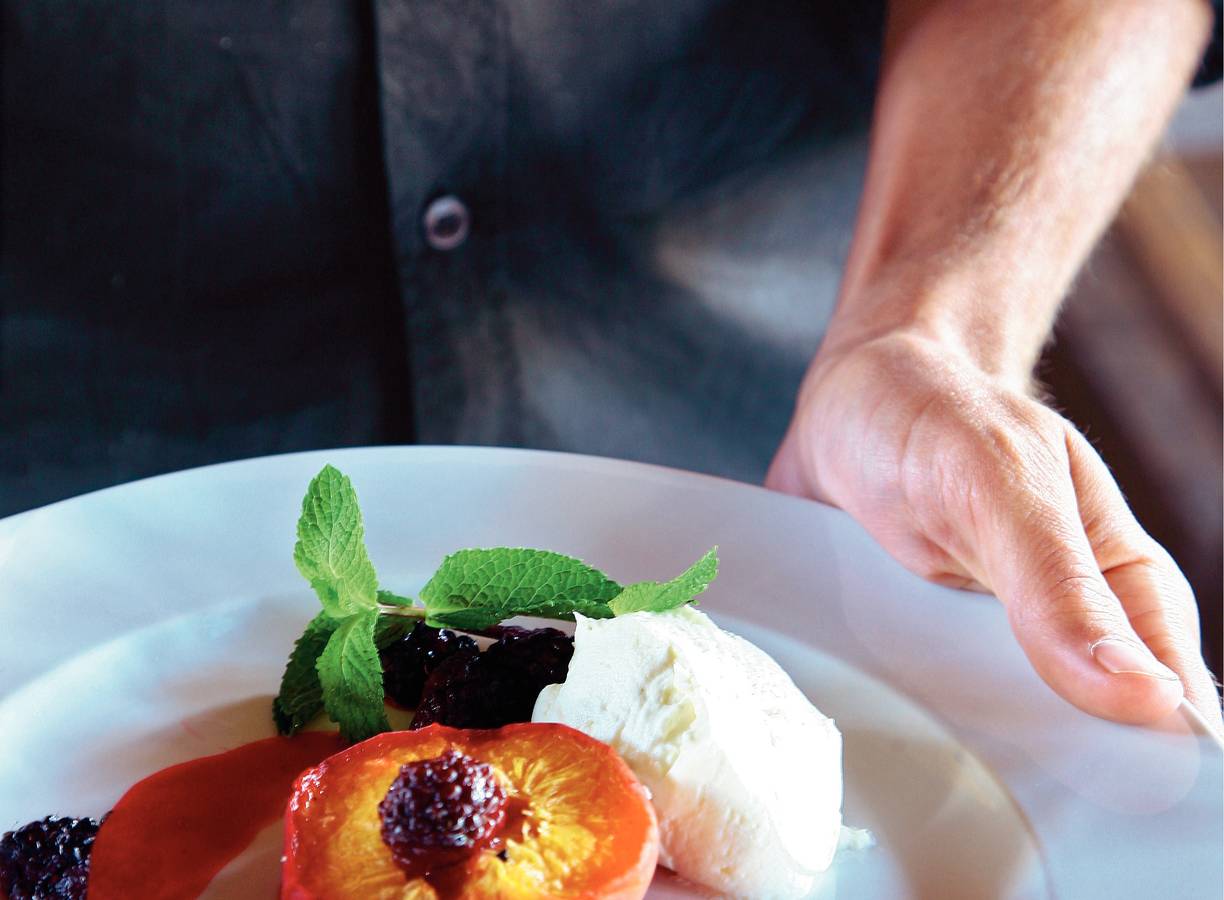 Hangop met warm fruit