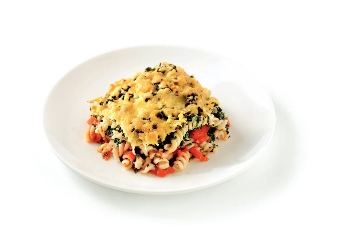 Spinaziefusilli uit de oven