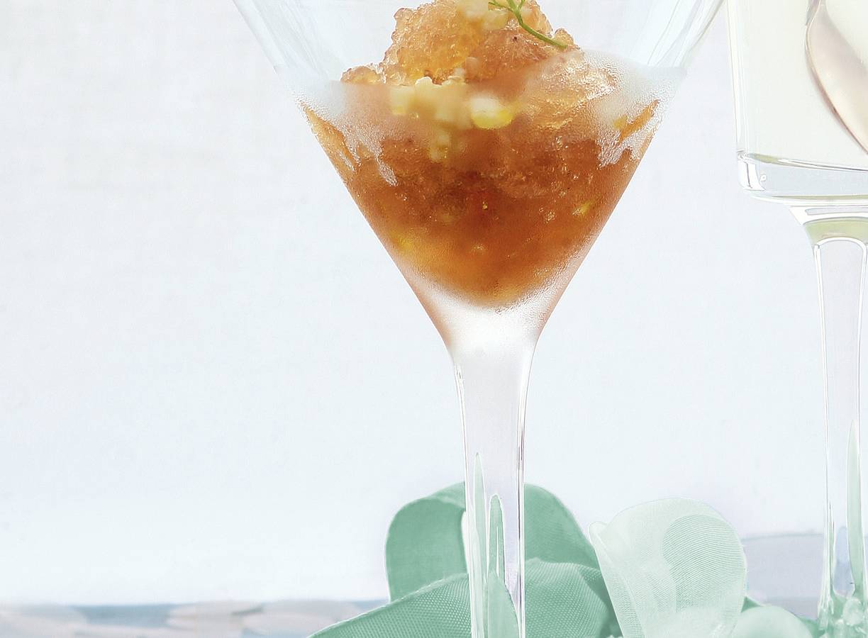 Groenetheegranita met venkel