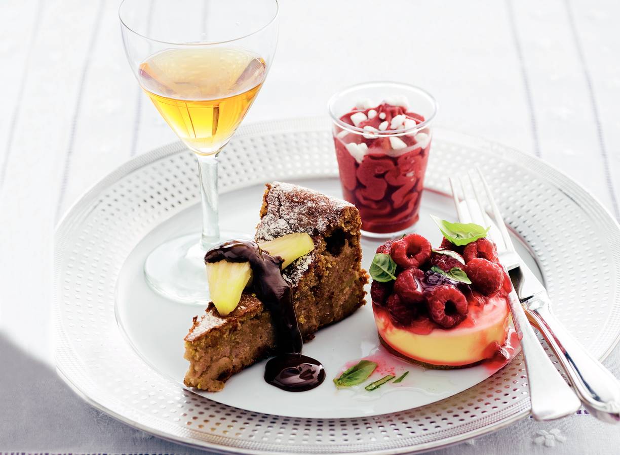 Ananastaartje met smeltchocolade
