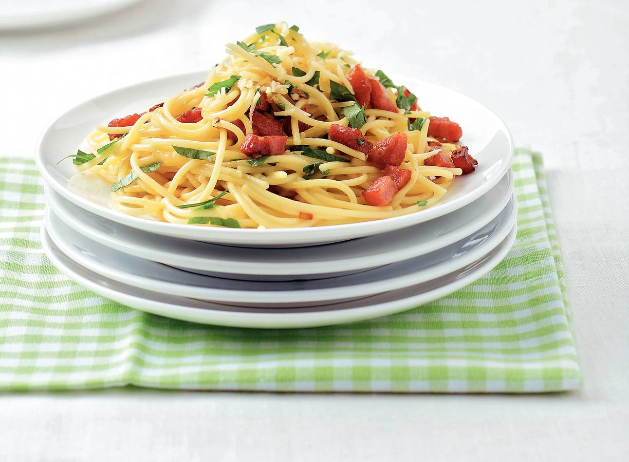 Snelle spaghetti carbonara