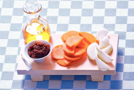 Wortelstamppot met cashewnoten en koriander