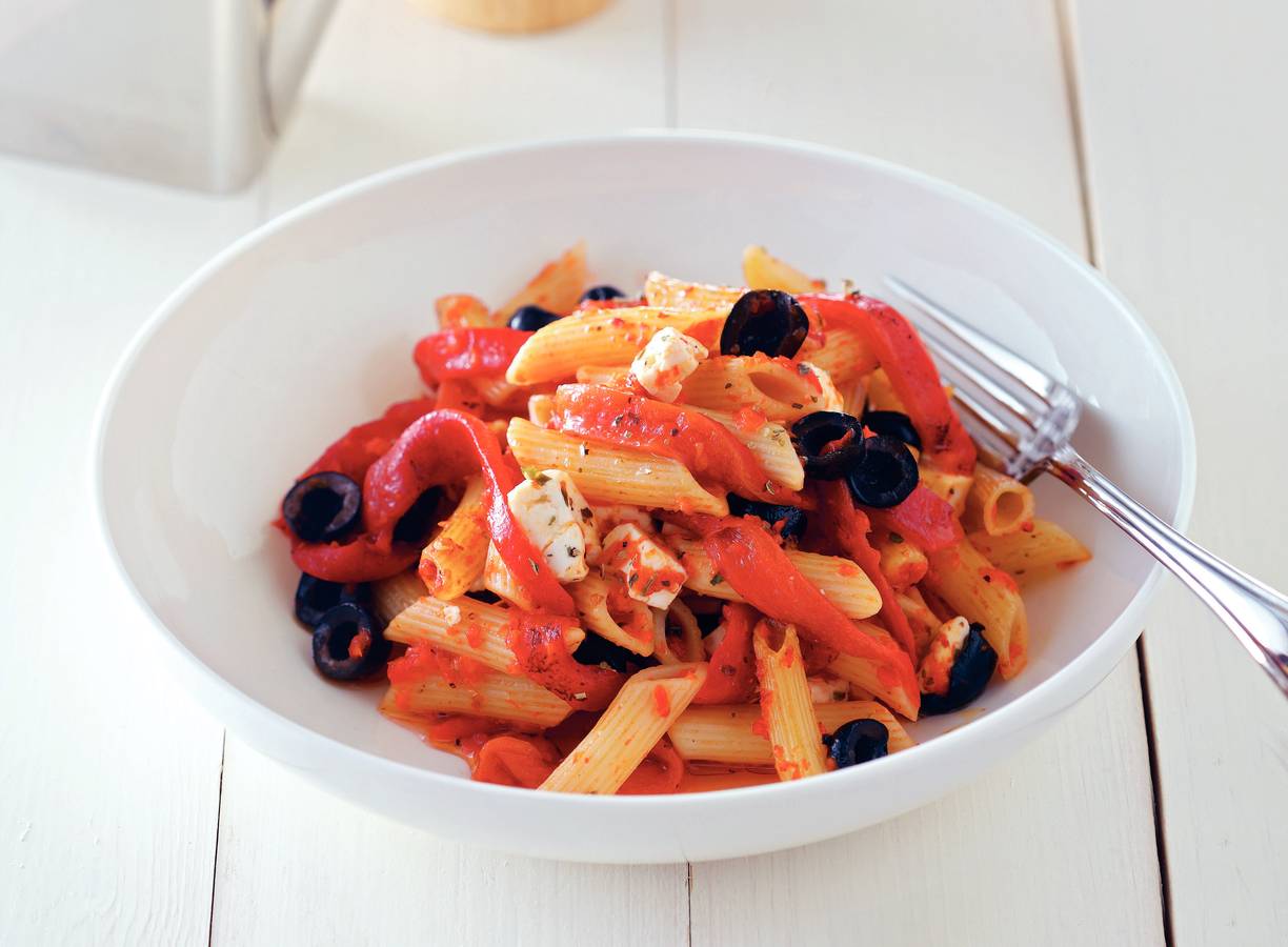 Penne met paprika en kaas
