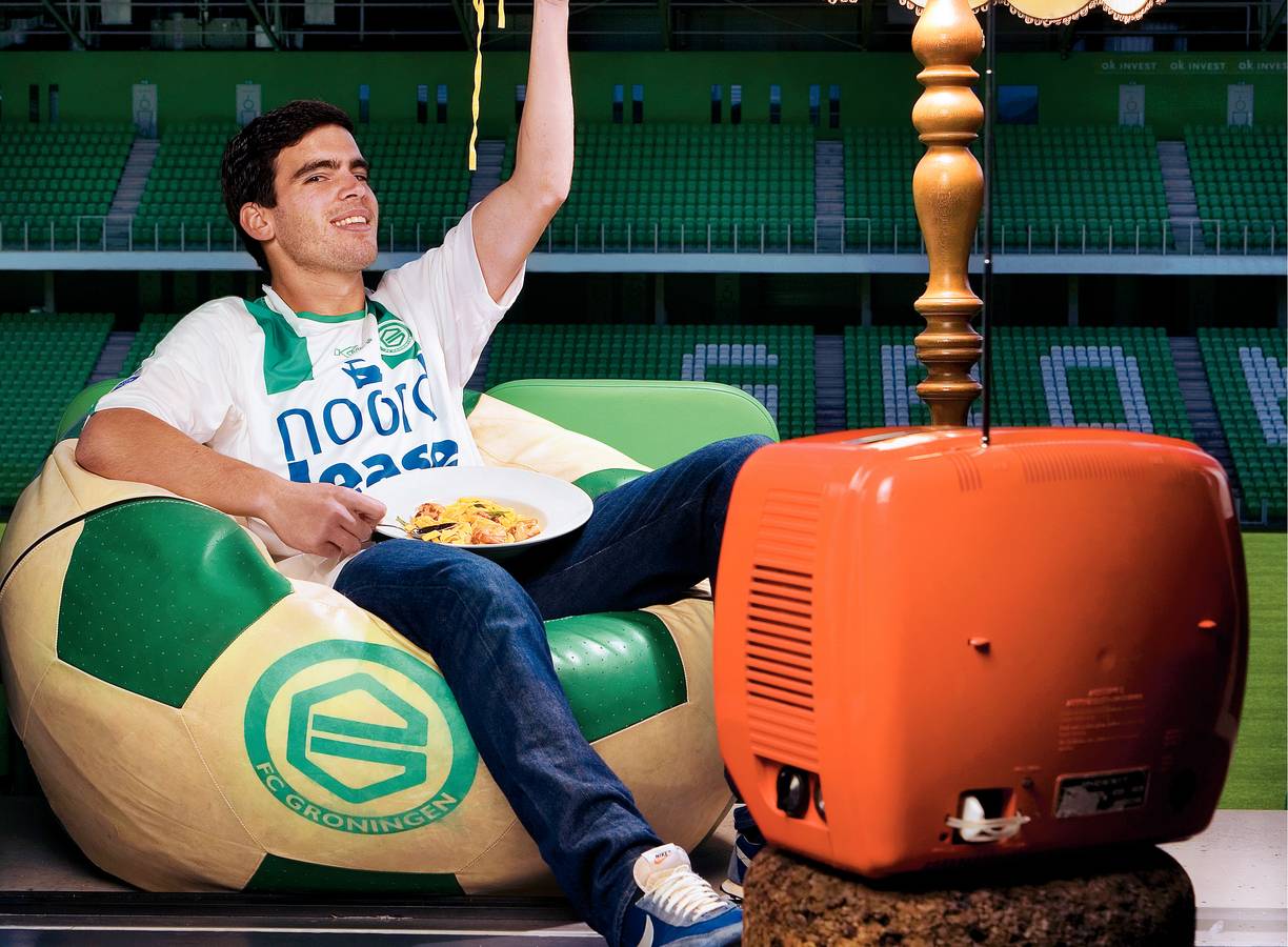 Vispasta met gegrilde garnalen