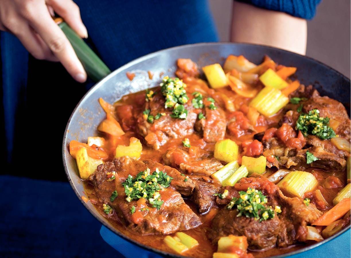 Stoofvlees met sinaasappelgremolata
