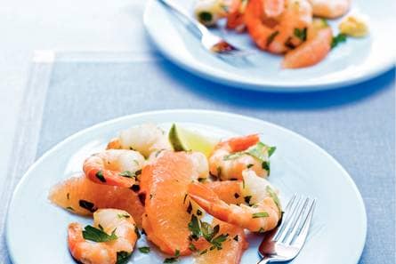Garnalen met grapefruit