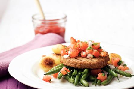 Vegetarische hamburger met groenten