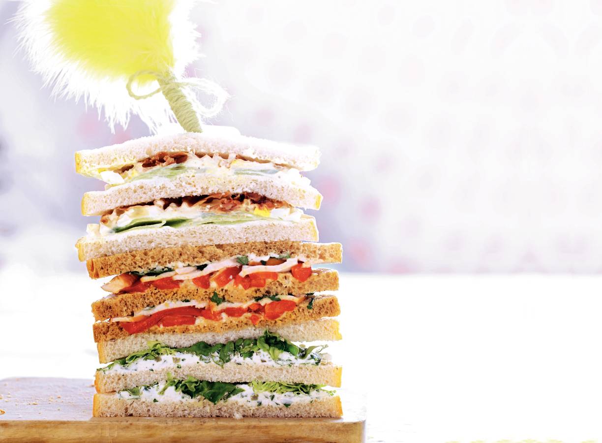 Sandwich gerookte kip en paprika