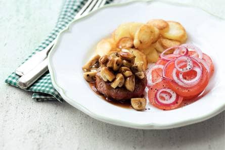 Champignontartaartje met tomatensalade
