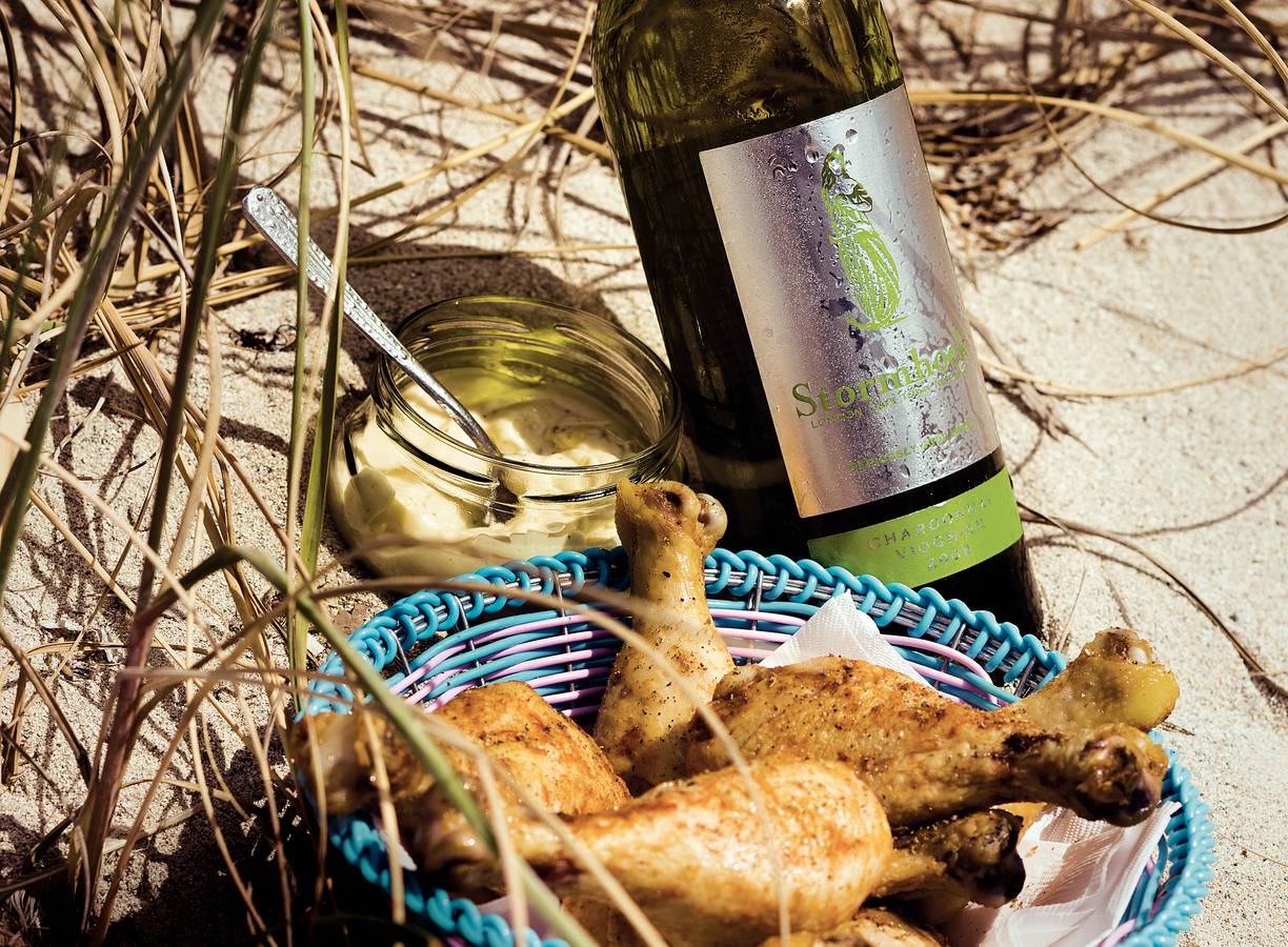 Kipdrumsticks met citroen-pepermayonaise