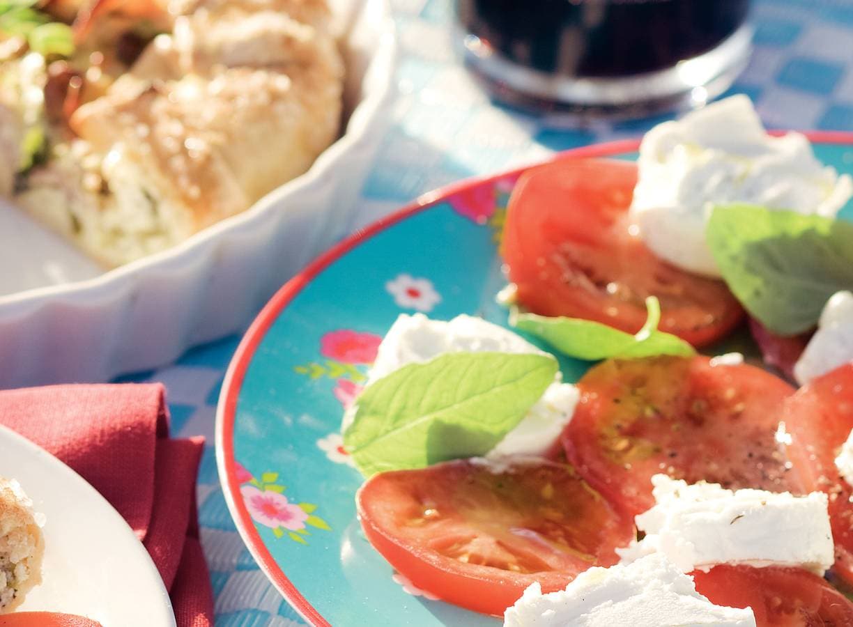 Tomaten-geitenkaassalade