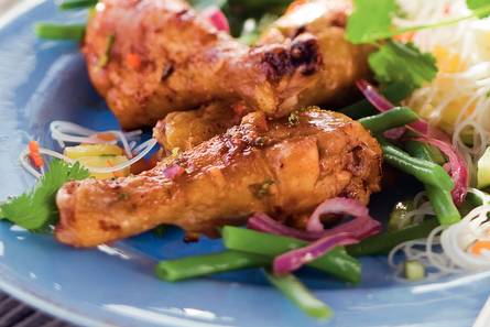 Kipdrumsticks met sperziebonen