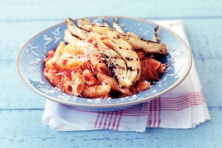 Pasta met gegrilde venkel
