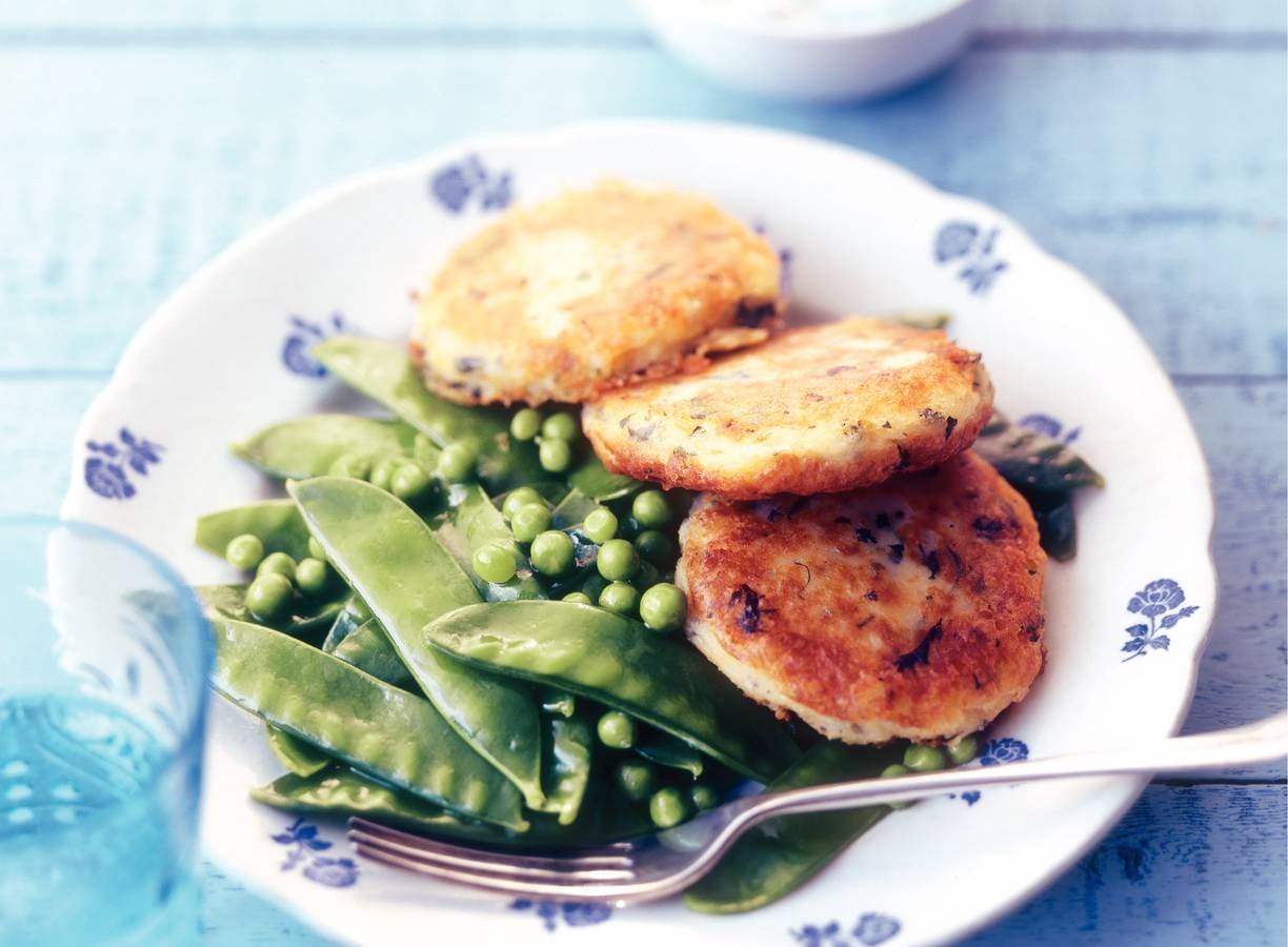Aardappelkoekjes met zomergroenten
