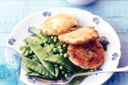 Aardappelkoekjes met zomergroenten