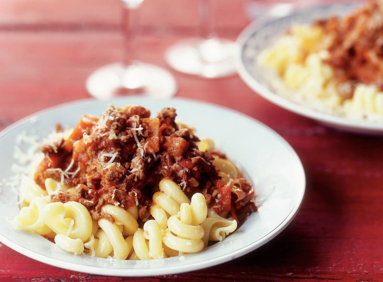 Pasta trottole met Italiaanse gehaktsaus