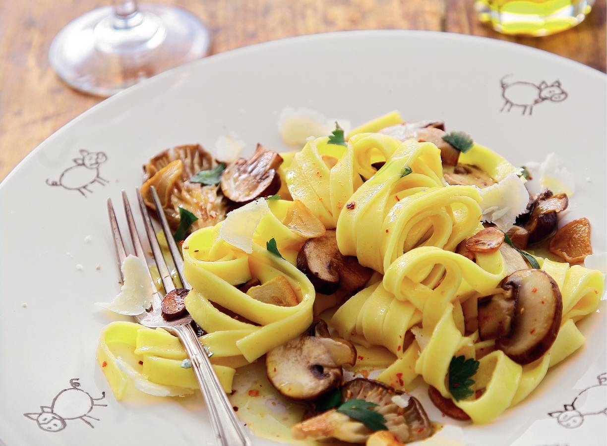 Tagliatelle met paddenstoelen uit Umbrië