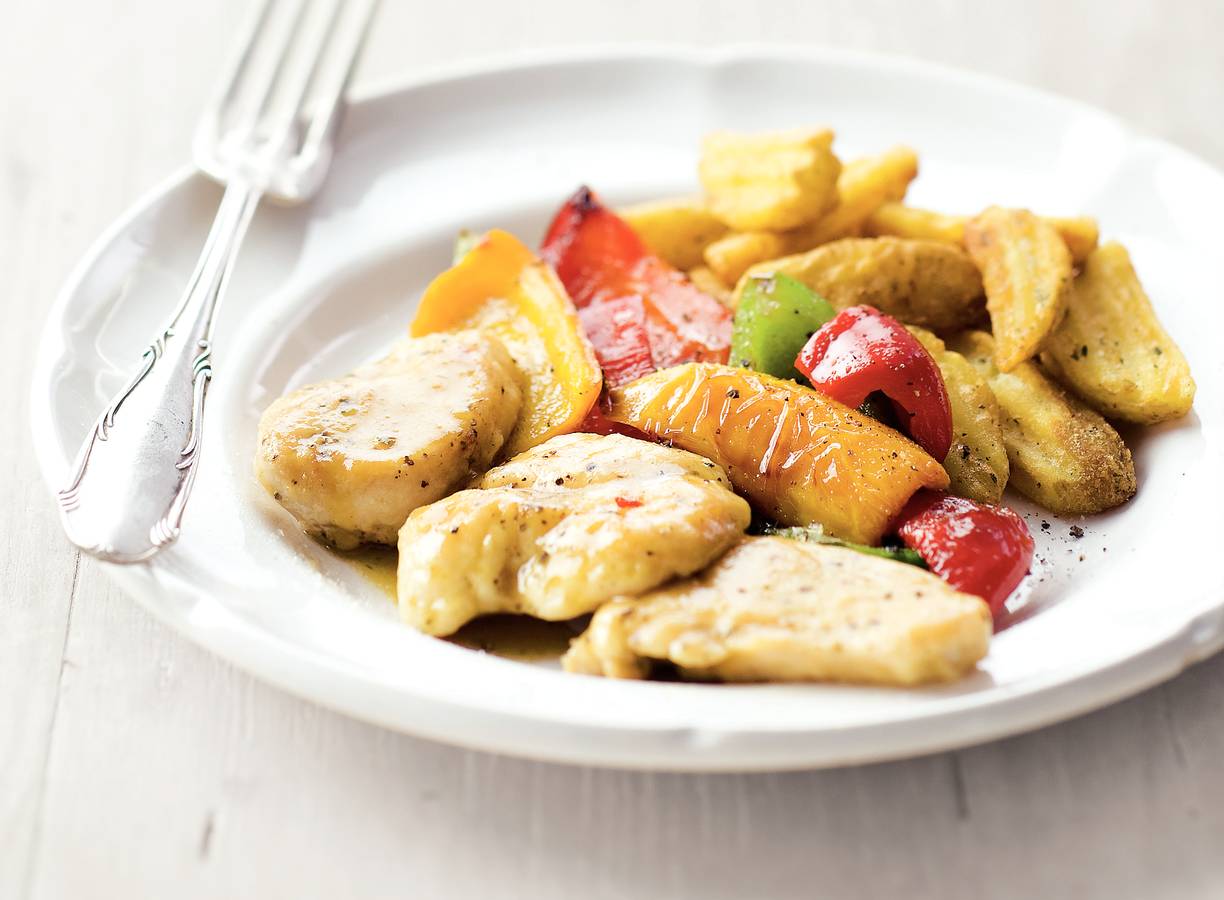 Citroenkip met aardappelpartjes