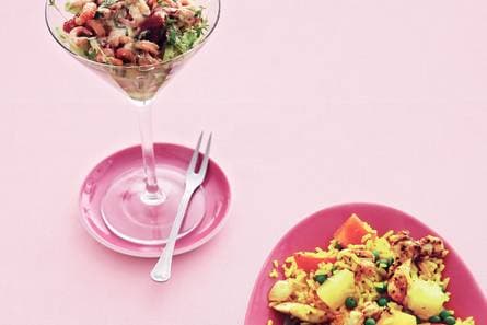 Jambalaya met tropisch fruit