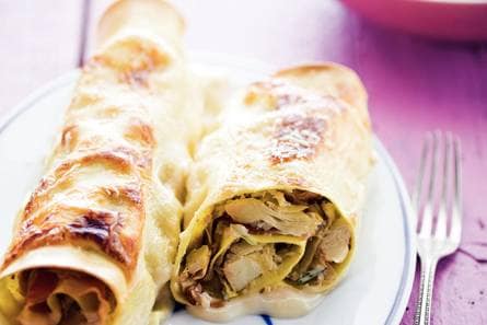 'Cannelloni' met artisjokharten en rauwe ham
