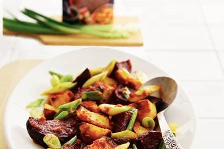 Geroosterde groenten met rode currypasta