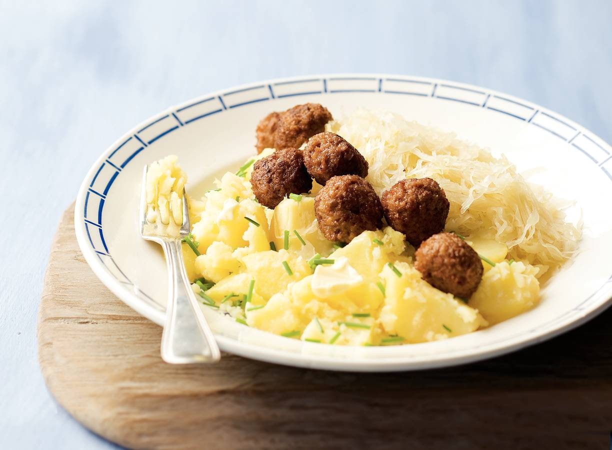Zuurkool met vegetarische balletjes