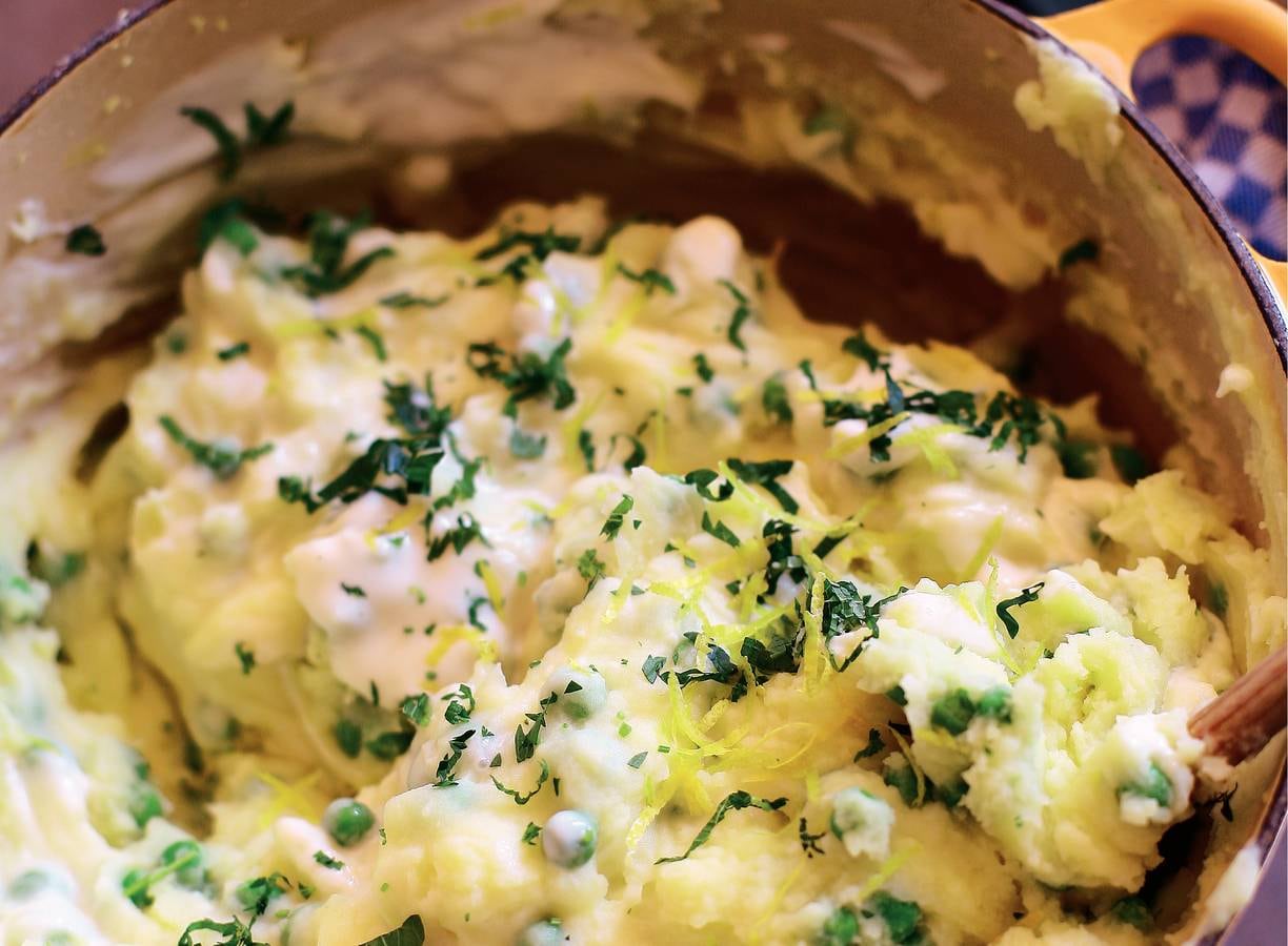 Aardappel-tuinerwtenpuree