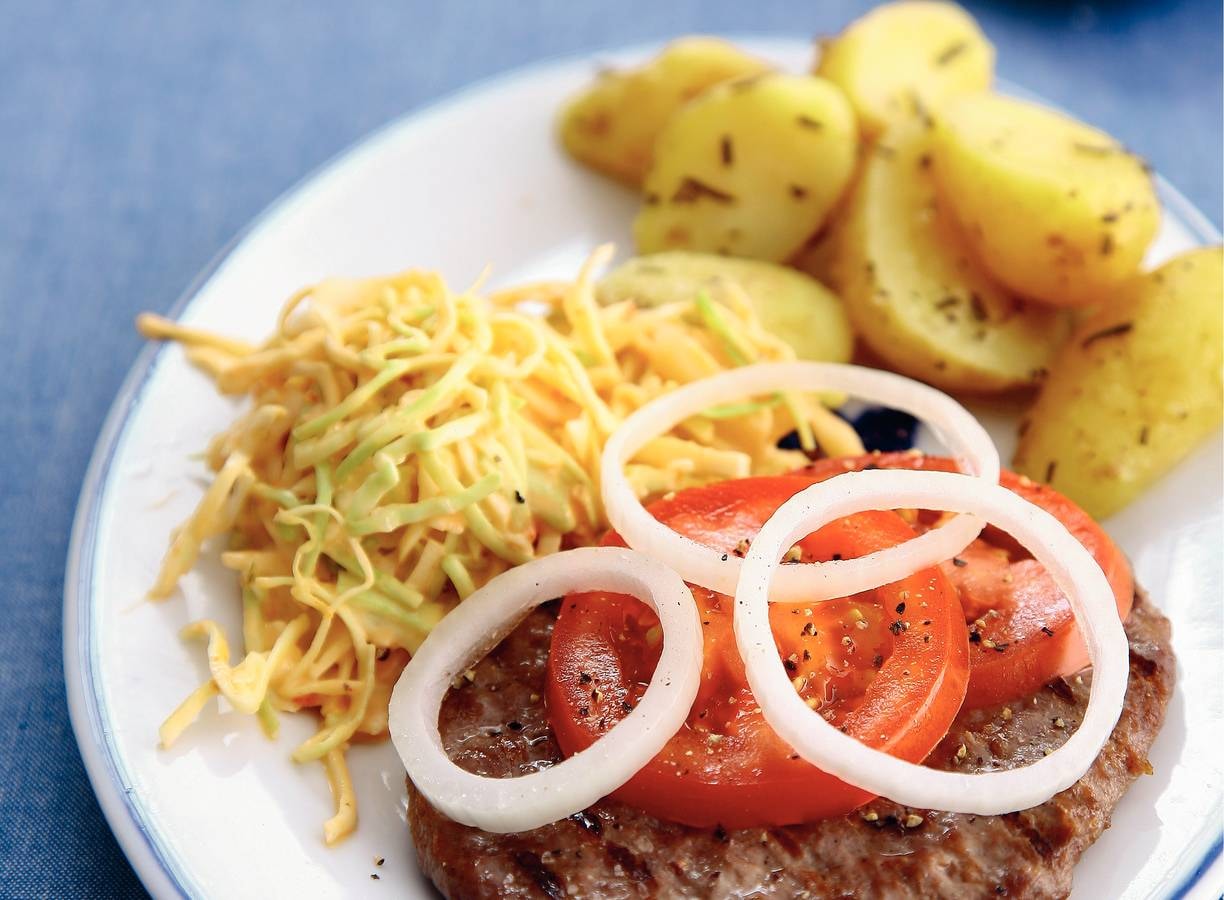 Grillburger met koolsla