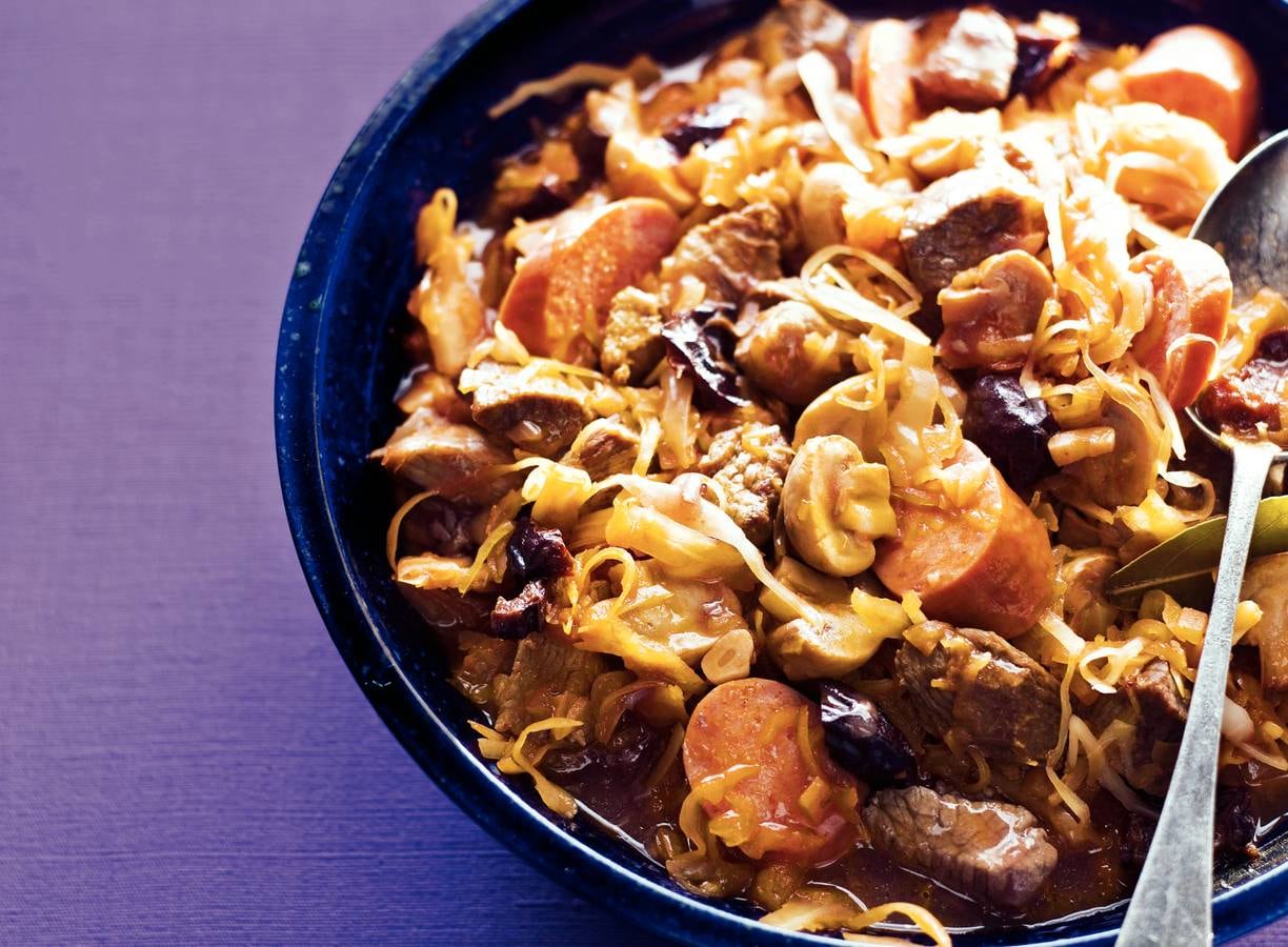 Stoofschotel geïnspireerd op Poolse bigos