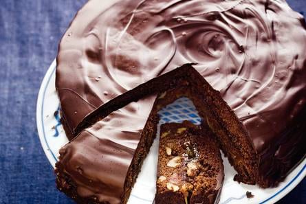 Chocoladetaart met walnoten