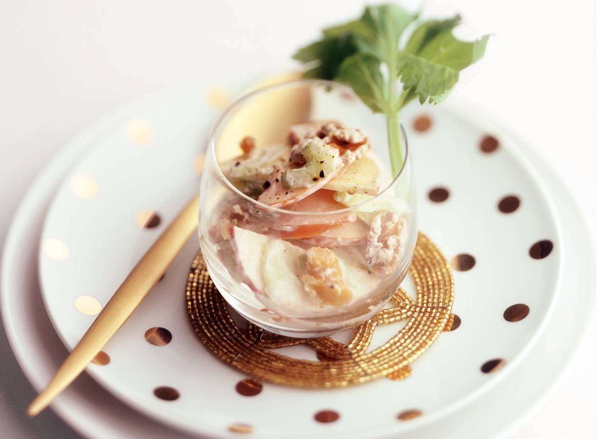 Eenpersoons waldorfsalade met kip