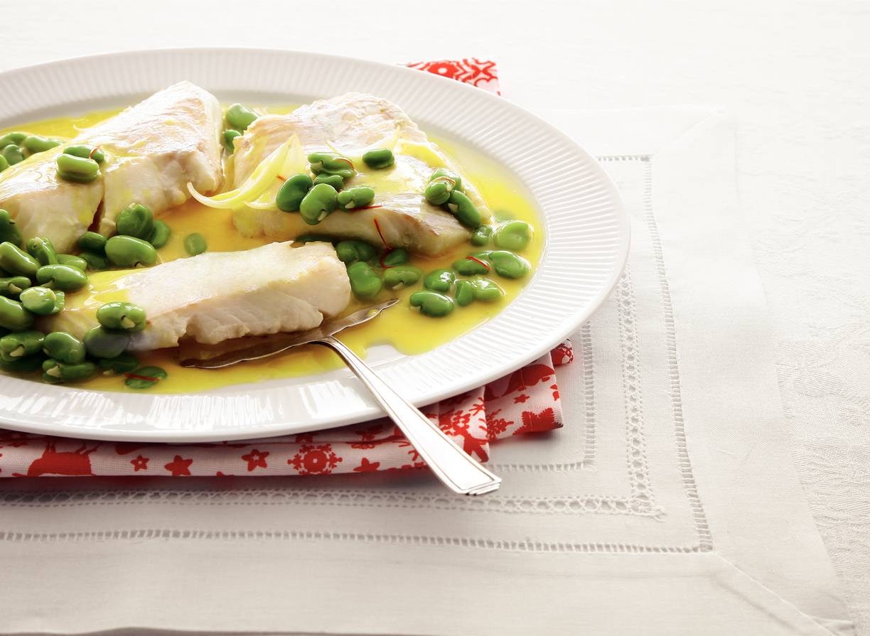 Schelvisfilet met saffraansaus