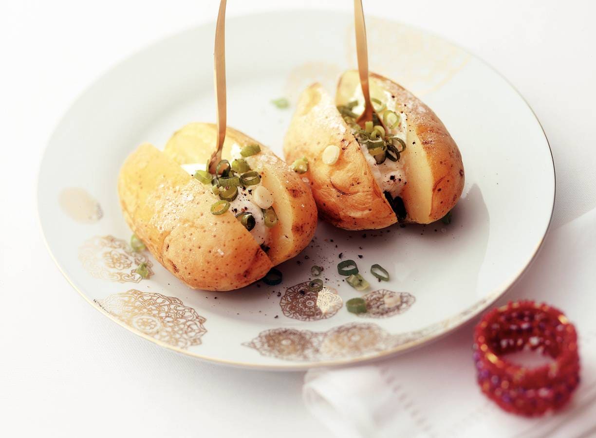 Gepofte aardappel met zure room