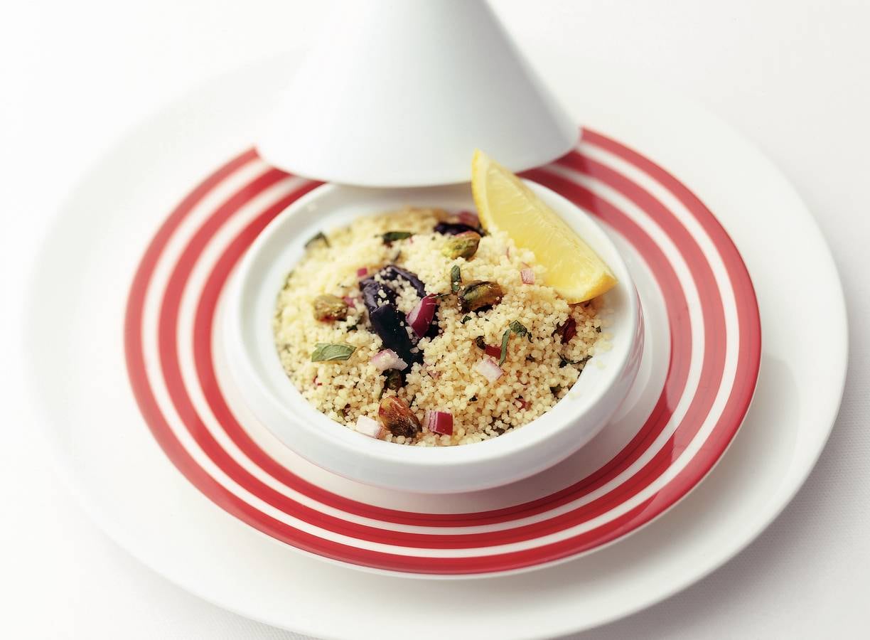 Couscous met pruim en rode ui