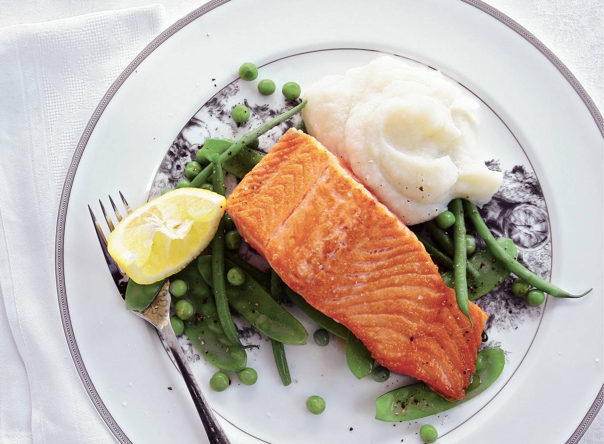 Zalm met bloemkoolpuree