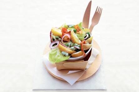 Luxe aardappelsalade met spekjes