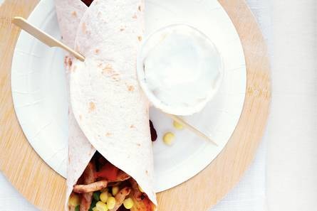 Tortilla met varkensreepjes