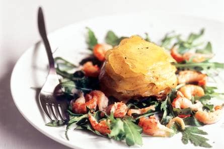 Aardappeltaartjes met rivierkreeftjes