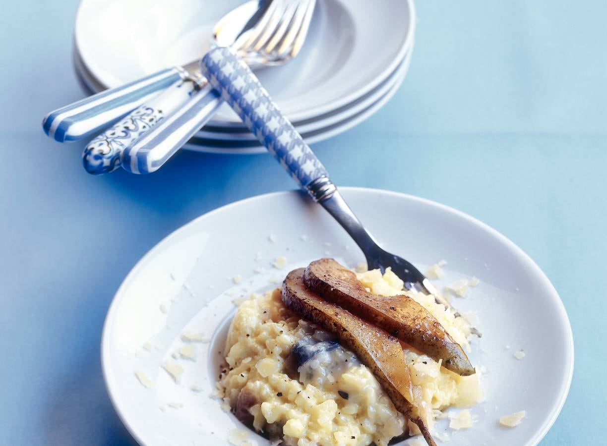 Risotto met peren en gorgonzola