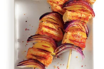Kipspiesjes met paprika