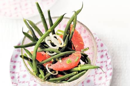 Haricots verts salade met grapefruit