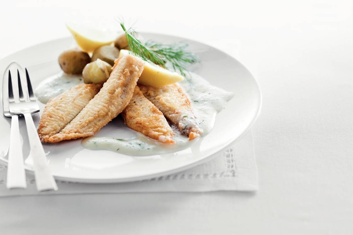 Yellowfin sole met dillesaus
