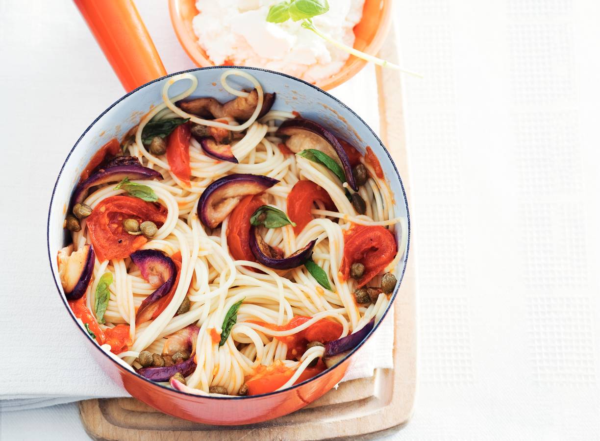 Zomerpasta met ricotta