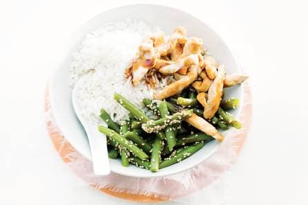 Kip teriyaki & sesamboontjes