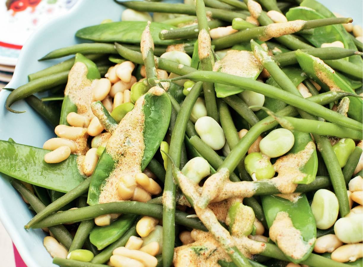 Bonensalade met mosterdvinaigrette