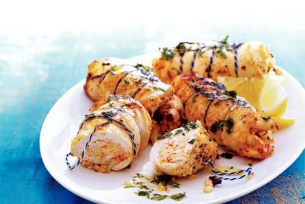 Met krab gevulde kipfilet