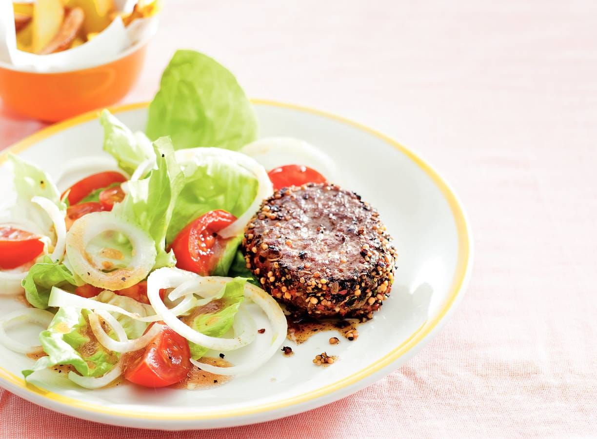 Steak au poivre met boerensla