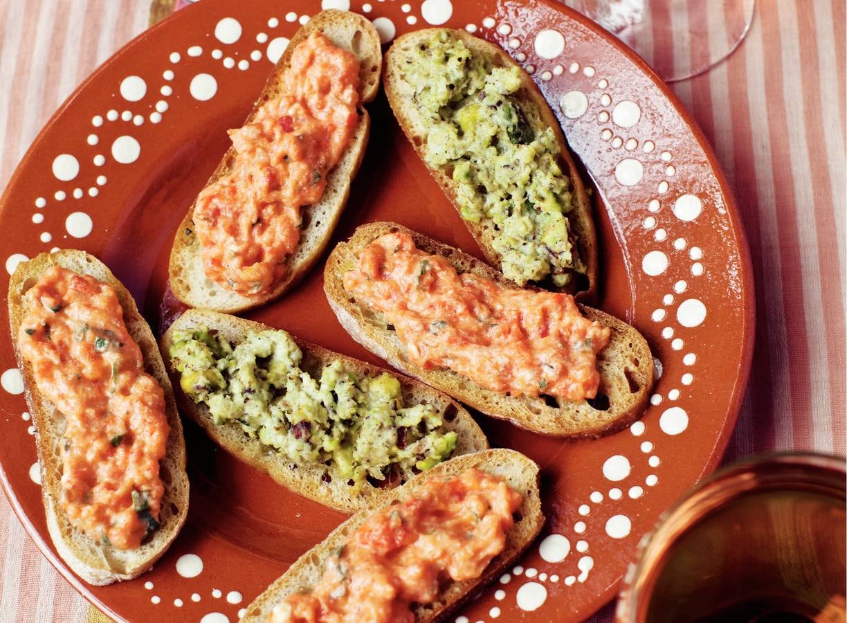 Pistachepesto en paprikaspread